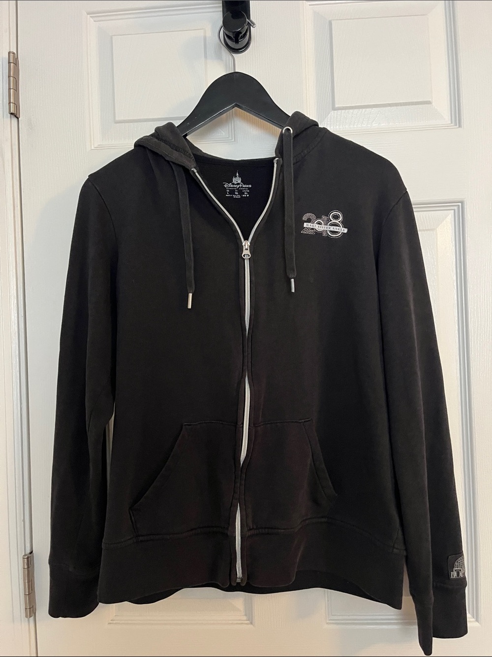 Disney Black Men's Full-Zip Hoodie with Subtle 28 Logo